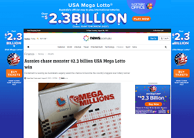 Lotto prize for USA Mega Lotto reaches record $2.3 billion jackpot